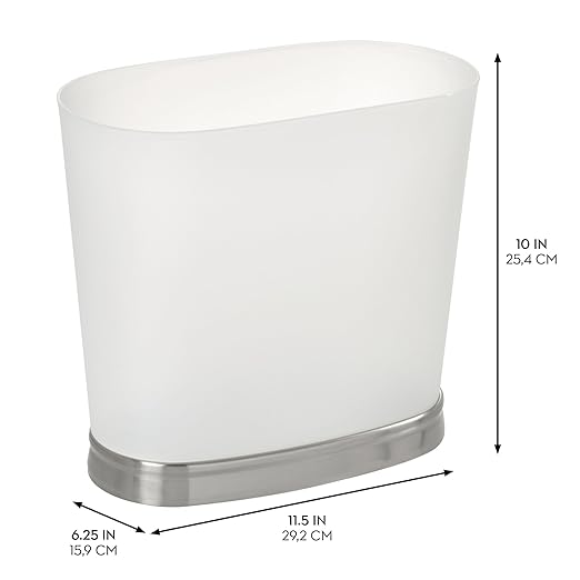 iDesign Slim Bathroom Trash Can, Small Plastic Garbage Can - Image 3