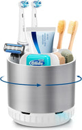 Silver Toothbrush Holders for Bathrooms Countertop Organizer by GFWARE