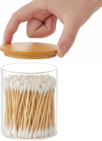 3 Pack Glass Qtip Holder Dispenser, 20 oz and 11 oz Clear Glass Apothecary Jars - Image 7