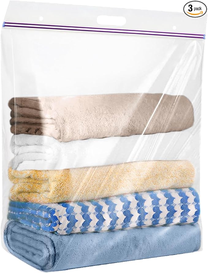 10 Gallon Large Handy Storage Bags, Resealable Heavy Duty Jumbo Ziplock Storage by YourReliablePartner