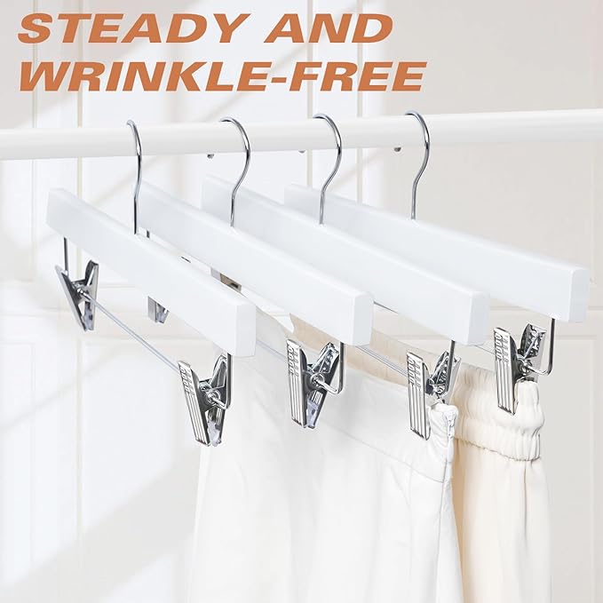 BAGAIL 10 Pack Wooden Pants Hangers - Image 7