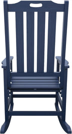 Oversized Rocking Chair Set of 2, Outdoor Rocking Chair for Adults, All Weather Resistant Porch Rocker for Lawn Garden, Navy Blue - Image 6
