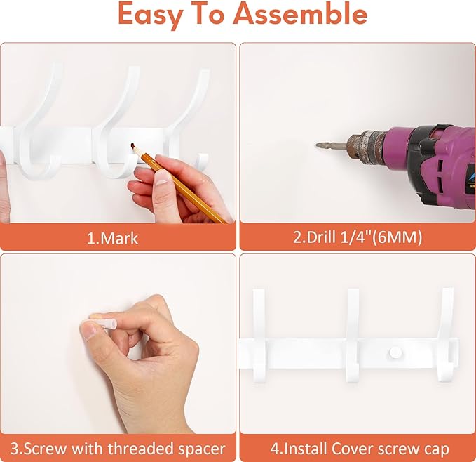Coat Rack Wall Mount, Coat Hook Wall Mount, Wall Hooks - Image 5