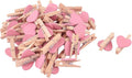 uxcell Card Photo Paper Love Heart Crafts Spring Pegs Mini Wooden Plastic Art by uxcell