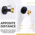 APLusee Black Gold Robe Towel Hook, Stainless Steel Coat Hanger, Clothes Holder - Image 2