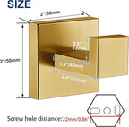 Towel Hooks for Bathrooms, Brushed Gold Towel Hook for Kitchen Bathroom - Image 3