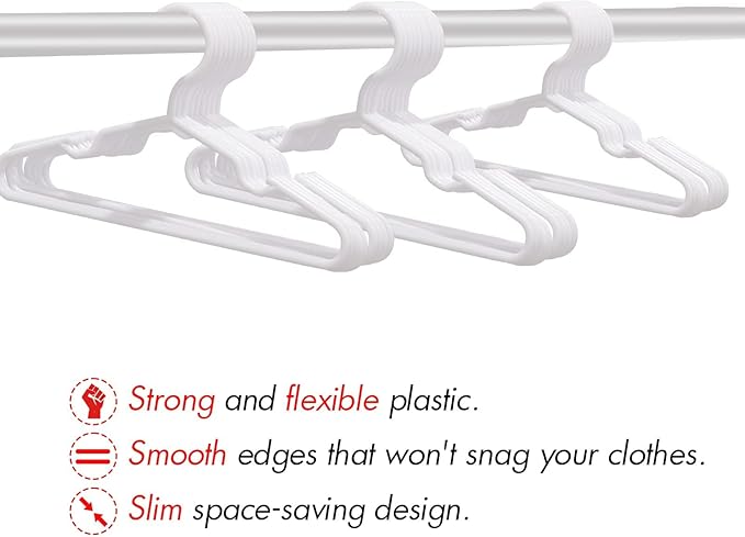 80 Pack White Kids Hangers 11.6 Inch - Image 5