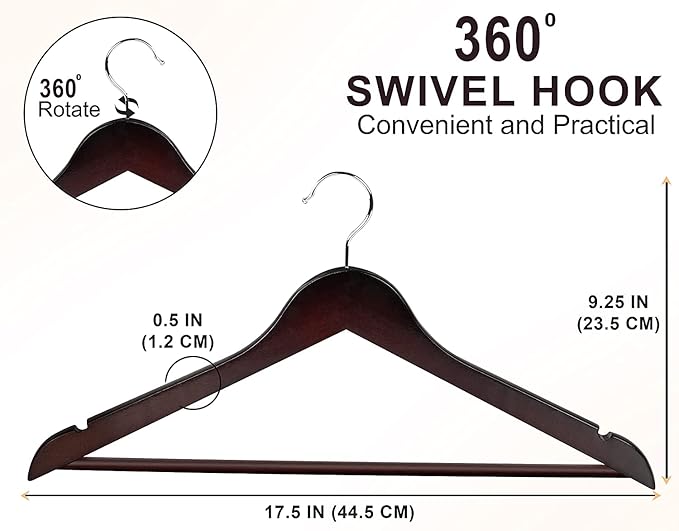 Utopia Home Premium Wooden Hangers 30 Pack - Image 2