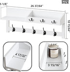 AMBIRD Wall Hooks with Shelf, 26.57 Inch Entryway Wood Coat Hooks - Image 6