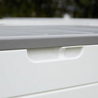 TARKARI Premium Pro Edition 100 Gallon Lockable Resin Deck Box, Waterproof & UV-Resistant Outdoor Storage Box for Outdoor Cushion Storage, Garden Tools & Pool Accessories Storage, White - Image 6