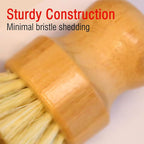 Bamboo Vegetable Brush Set, Natural Bristle Dish Brush - Image 2