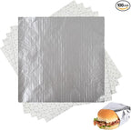 100 Pack Premium Insulated Foil Sandwich Wrap Sheets, Food Wrapping, by Unknown