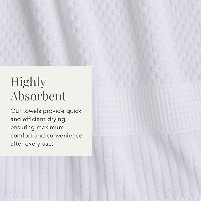 NY Loft 100% Cotton Bath Towel Set of 4 | White Towels | Oeko-TEX® Standard 100 - Image 5