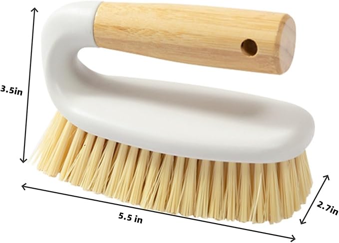 Wooden Handled Brush, Stiff Bristle Gravity Cleaning Brush - Image 2