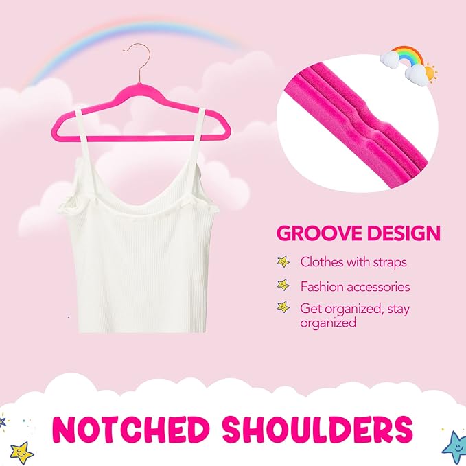 HOUSE DAY Velvet Kids Hangers 60 Pack, Premium Childrens Hangers - Image 6