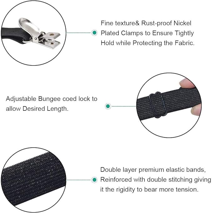 4Pcs Adjustable Bed Sheet Straps Clips, Elastic Mattress Sheet Fasteners Holder - Image 2