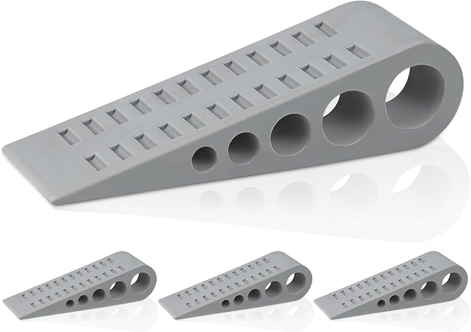 4 Pack Door Stops for Bottom of Door, Rubber Door Stopper Wedge by Optish