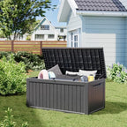 Outdoor Storage Box, Resin Deck Boxes Indoor and outdoor, Waterproof Storage Box Lockable Lid (Black,270 Gallon) - Image 5