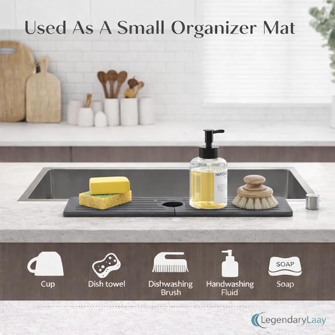 Diatomite Faucet Mat for Kitchen Sink, Fast Dry Stone Sink Splash Guard - Image 7