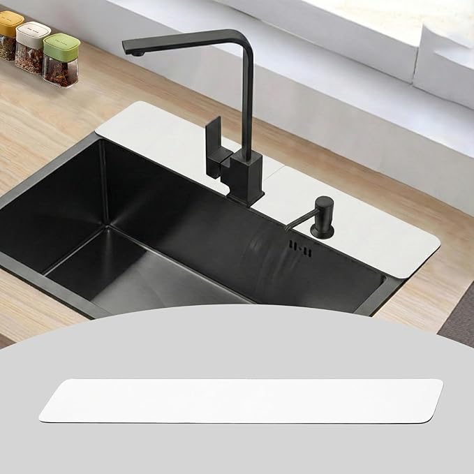 Customizable Faucet Mat for Kitchen Sink: 30"L x 5.5"W DIY Irregular Bathroom by EazziSwitch