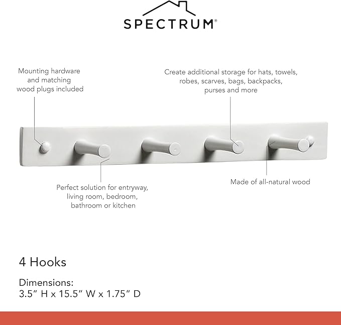Spectrum Diversified 4 Peg Rack Finish: White - Image 6
