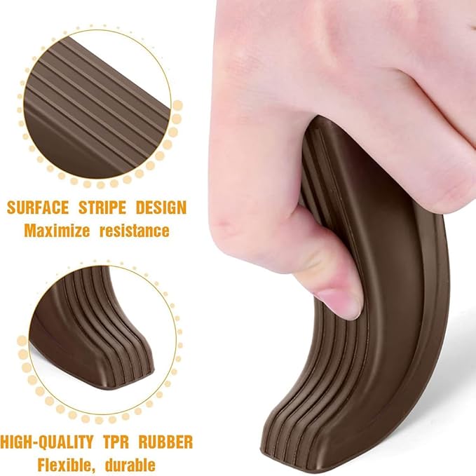 Door Stopper, Doorstopper, 4 Pack Rubber Door Stop, Sturdy Non Slip, Stackable - Image 5