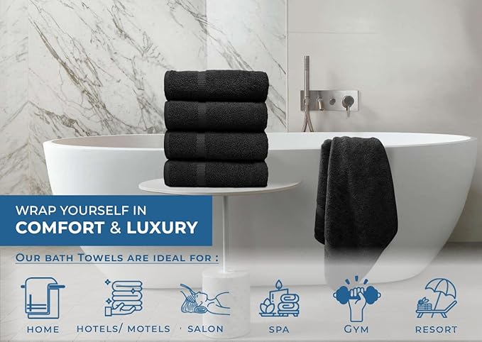 DAN RIVER Bath Towels Set of 4, 27 x 54 Inches, 100% Cotton, Larger & Lighter - Image 5