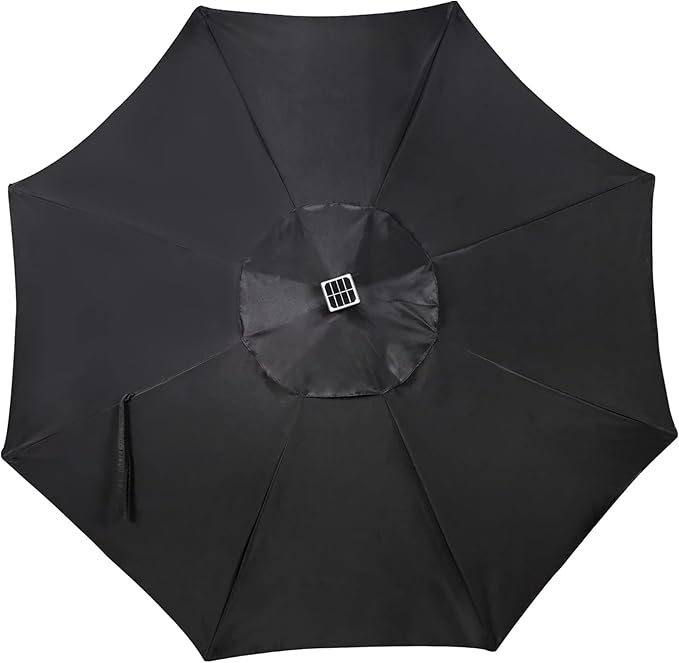 Blissun 9 ft Solar Umbrella, 32 LED Lighted Patio Umbrella, Table Market Umbrella, Outdoor Umbrella for Garden, Deck, Backyard, Pool and Beach (Black) - Image 4