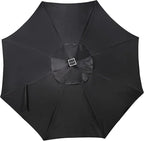 Blissun 9 ft Solar Umbrella, 32 LED Lighted Patio Umbrella, Table Market Umbrella, Outdoor Umbrella for Garden, Deck, Backyard, Pool and Beach (Black) - Image 4