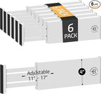 6 Pack Drawer Dividers 4 Inch High, 11”-17" Adjustable Bamboo Organizers Large by Bamb%C3%BCsi