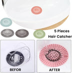 5 Pack Hair Catcher Durable Silicone Hair Stopper Shower Drain Covers - Image 6