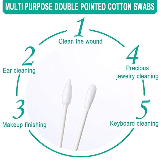 1000 Pack Cotton Swab Individually Wrapped, Individually Wrapped Double Tipped - Image 2