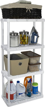 Gracious Living 4 Shelf Knect-A-Shelf Ventilated Light Duty Storage Home Organizer with Adjustable Shelves for Garage, Basement, and Laundry, White - Image 9