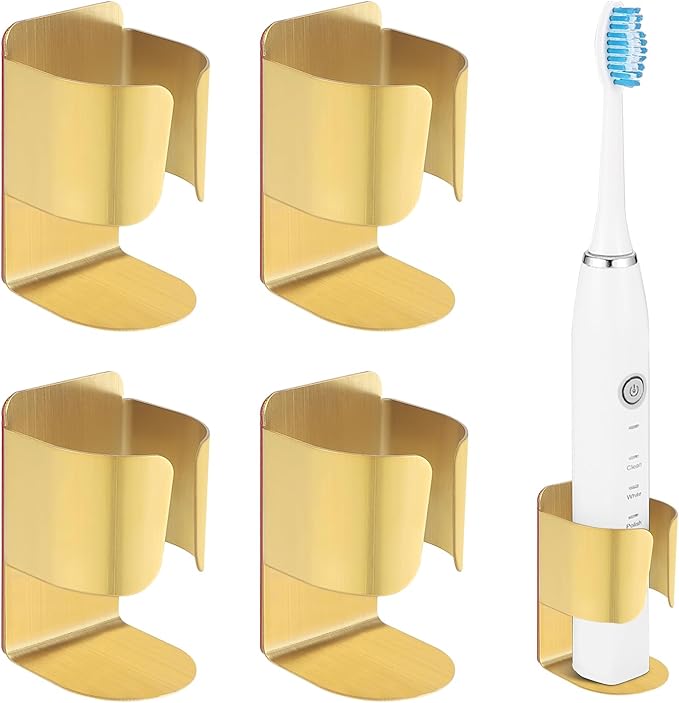 Electric Toothbrush Holder, 304 Stainless Steel Wall Mounted Self Adhesive by YURINJEE