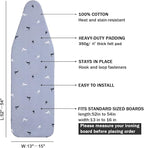 Ironing Board Cover and Pad Standard Size 15 x 54, 3 Pairs of Hook and Loop - Image 2