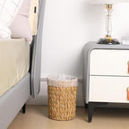 Wicker Waste Basket, Handwoven Water Hyacinth Trash Can Small Bathroom Trash - Image 6