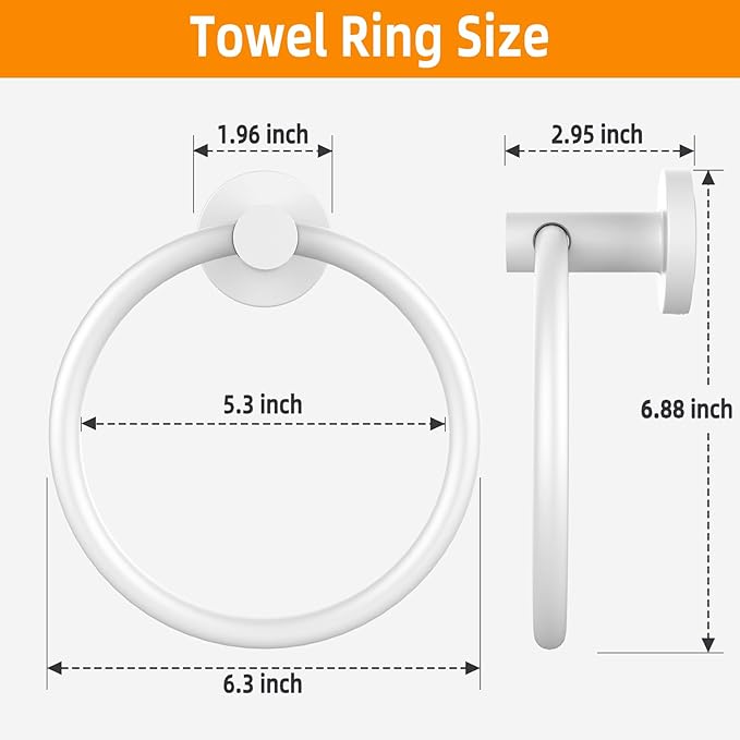 Towel Ring 2Pack, SUS304 Stainless Steel Hand Towel Holder - Image 6