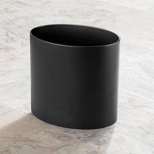 mDesign Stainless Steel Metal Oval Trash Can, 7.9 Liter/2.09 Gallon Wastebasket - Image 3