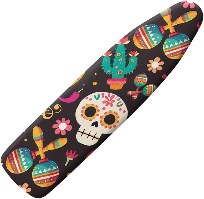 Mexican Skull Cactus Ironing Board Cover-15x 54 Elastic Edges Non-Slip Day of by Daulesho