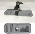 Kitchen Sink Splash Guard, Silicone Faucet Handle Drip Catcher Tray, Fit by CHIVOLONA