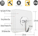 12 Pack Heavy Duty Self Adhesive Hooks - 33lb Max - Image 2