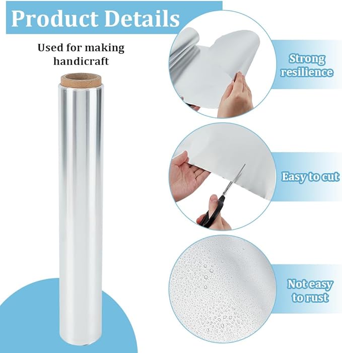 BEUNITONE Embossing Foil, 6 Meter Heavy Duty Silver Foil Roll 0.07 mm Thick - Image 3