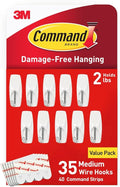 Command Medium Wire Toggle Hooks, 35 Hooks and 40 Strips, Damage-Free Hanging by Command