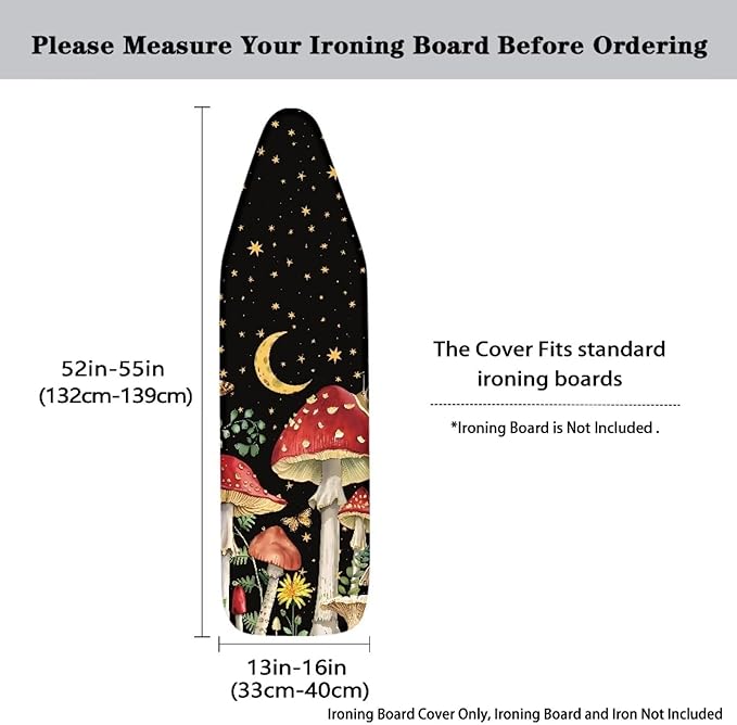 Moon Mushrooms Ironing Board Cover and Pad Non-Slip Ironing Board Protective - Image 5