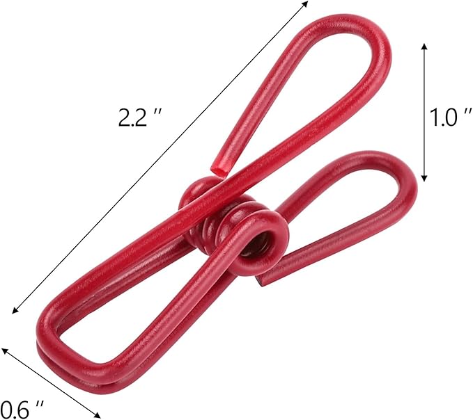 50pcs 2.2 Inches Colored Clothes Pins Waterproof Metal Chip Clips Steel Clip - Image 2