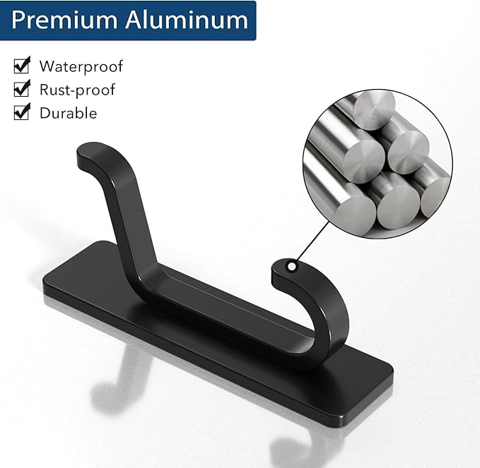 pickpiff Wall Hooks for Coat and Towel: 13LB Adhesive Door Hanger Stick on - Image 7
