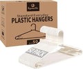 Plastic White Hangers 50 Pack, Light Weight Durable Clothes Hangers G-Shape by Byomostor