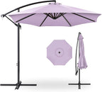 Best Choice Products 10ft Offset Cantilever Hanging Market Patio Umbrella, 8 Sturdy Ribs, Easy Adjustment - Lavender by BestChoiceProducts