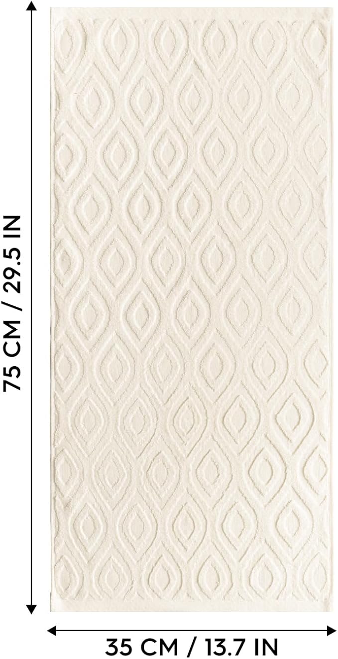 Artoid Mode 2 Pcs Beige 3D Diamond Grid Jacquard Hand Towels - Image 8