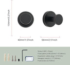 TUNNY 5 Pack Round Towel Hooks-Oil-Rubbed Bronze Modern Coat Hooks Shower Towel - Image 3